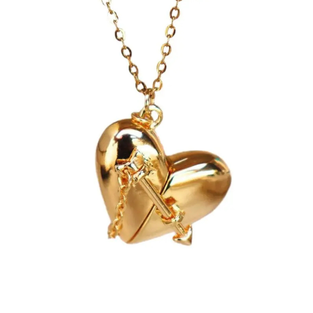 Open Heart Locket Necklace