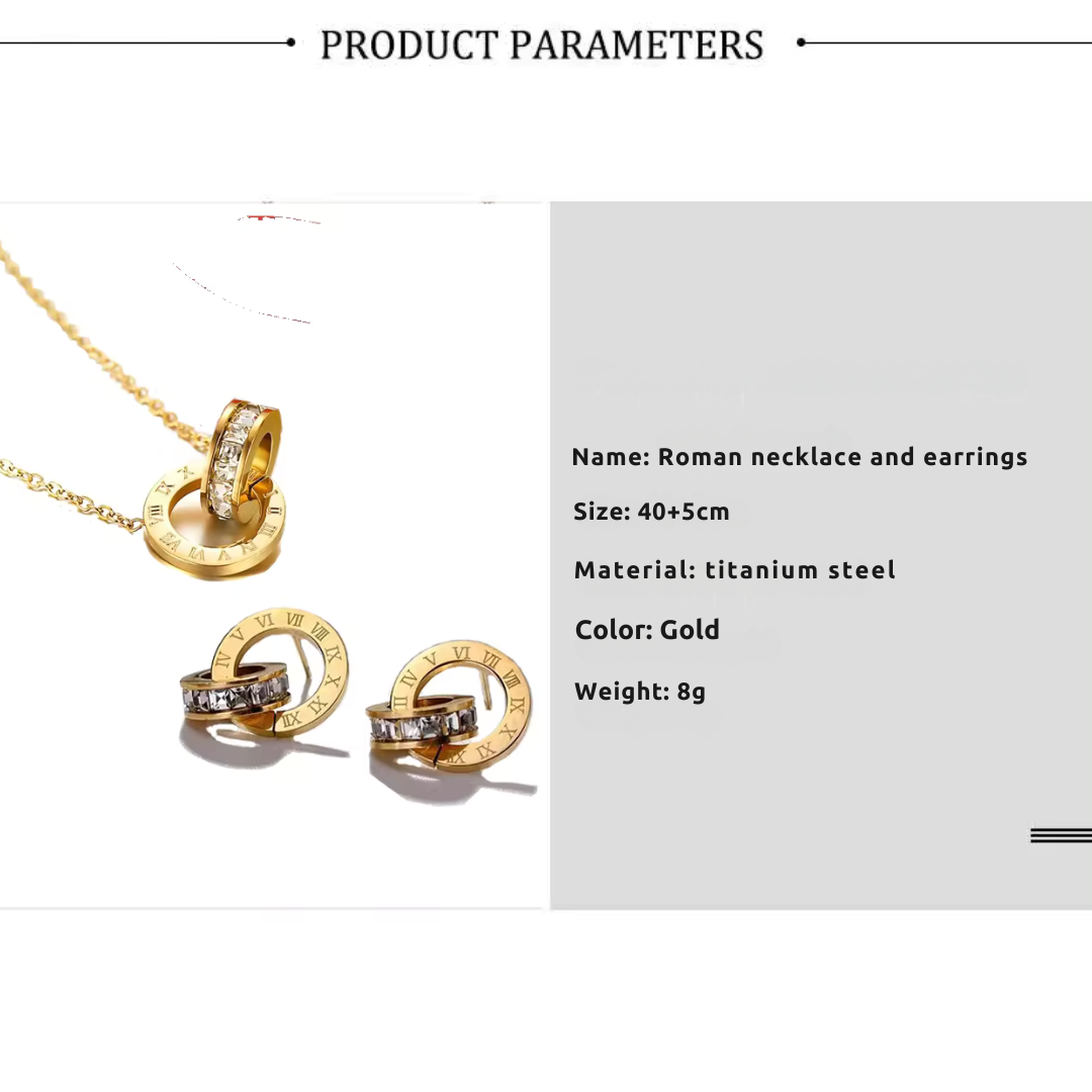 Stylish Roman Necklace and Earring Set