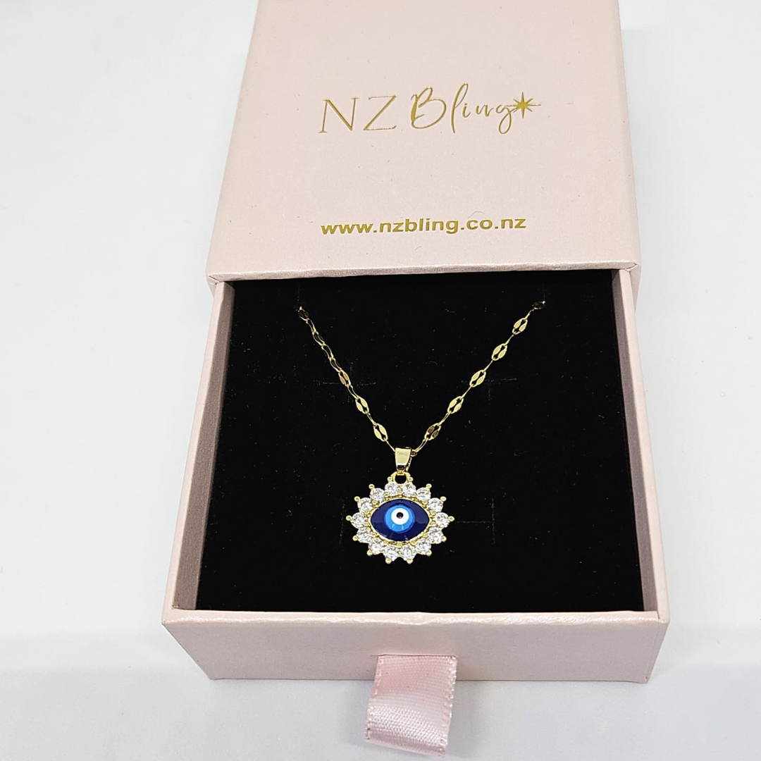 Evil Eye 18K Gold Plated Pendant Necklace