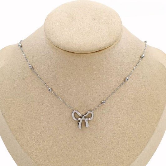 Bow Necklace Sainless Steel (Silver)
