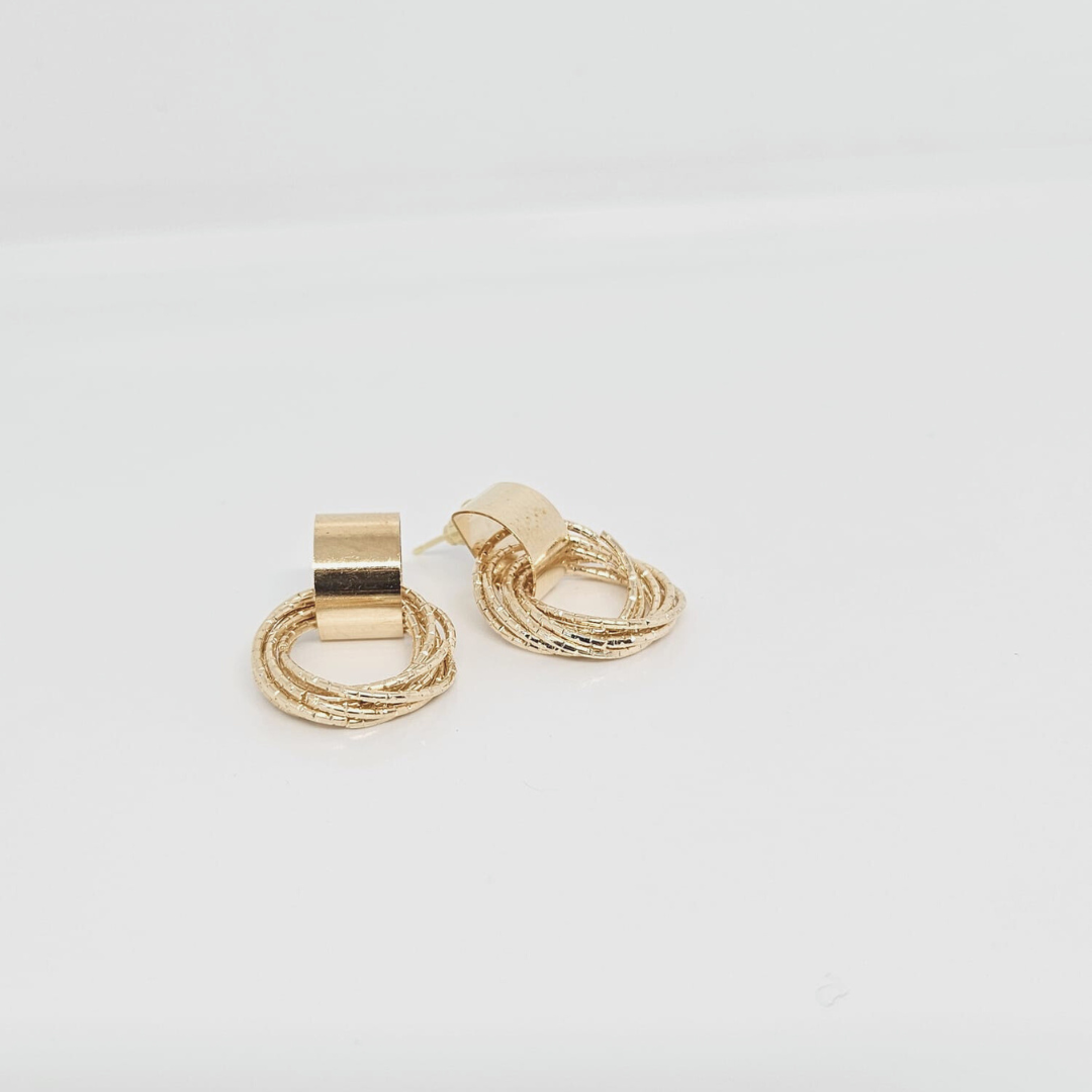 Gold Plated Geometric Hoop Earring - Pack of 3