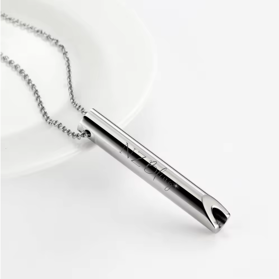 Mindful Breathing Necklace Silver
