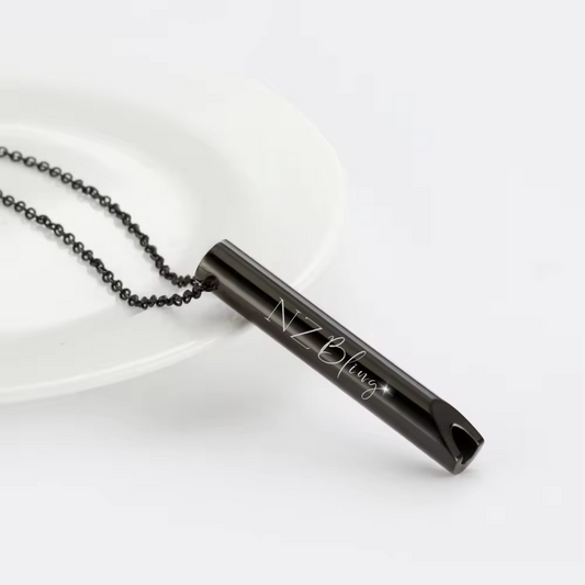 Mindful Breathing Necklace Black