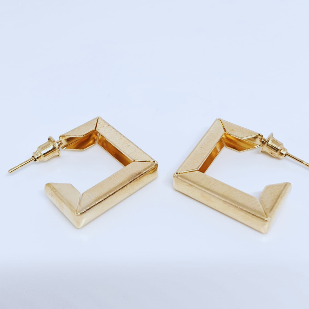 Gold Plated Geometric Hoop Earring - Pack of 5