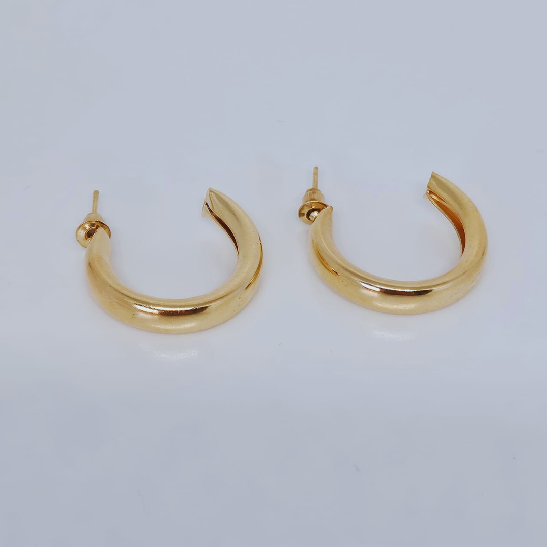 Gold Plated Geometric Hoop Earring - Pack of 5