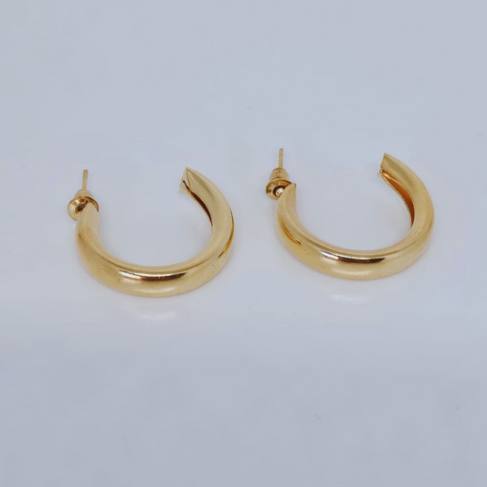 Gold Plated Geometric Hoop Earring - Pack of 6