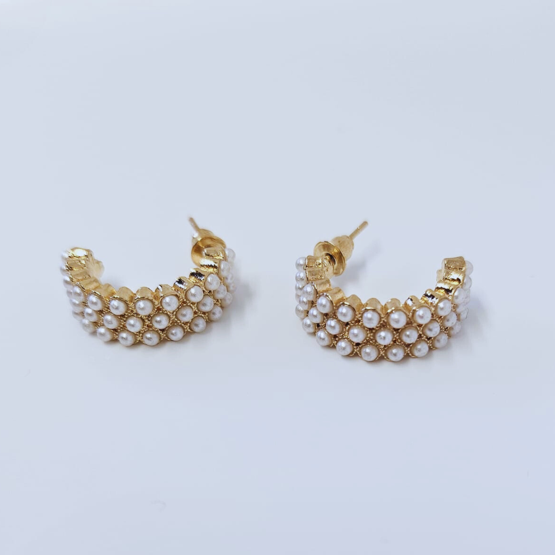 Gold Plated Geometric Hoop Earring - Pack of 6