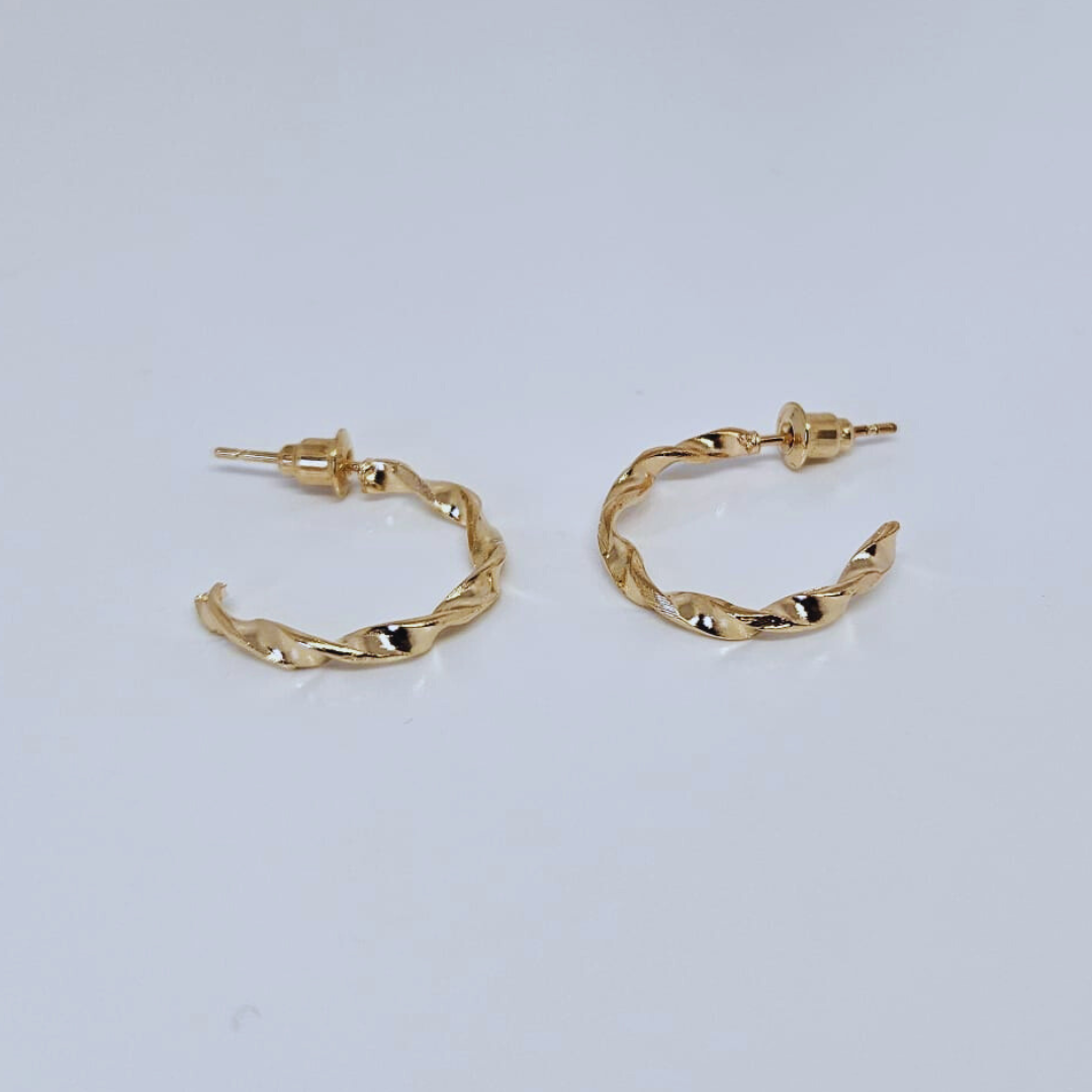 Gold Plated Geometric Hoop Earring - Pack of 6