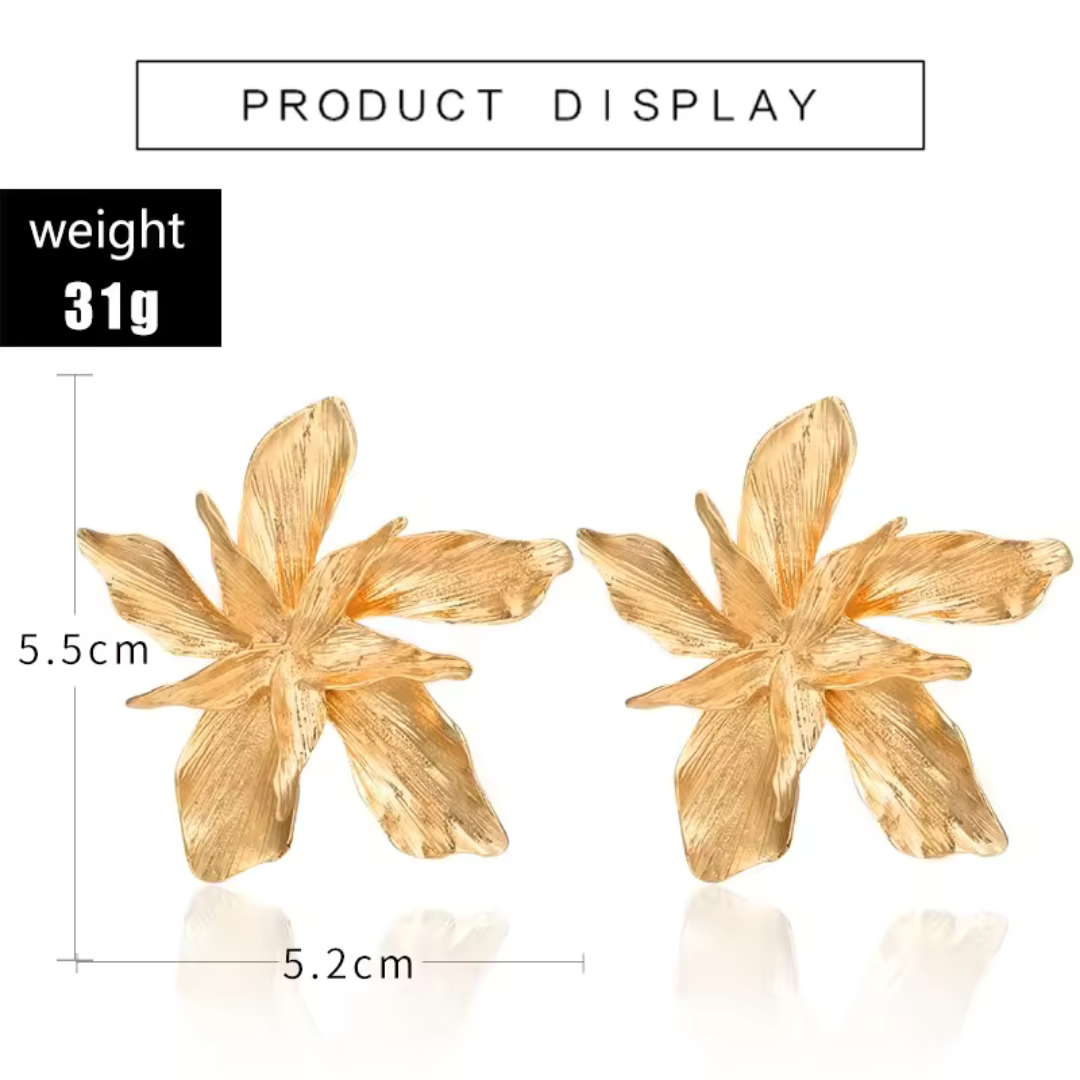 Geometric Layered Flower Stud Earring
