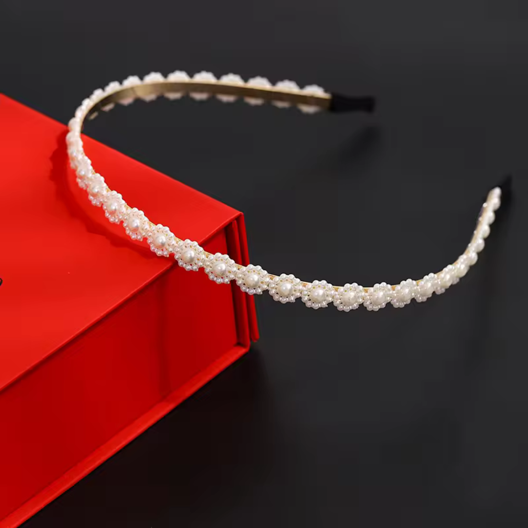 Snow Flake Pearl Hair Band