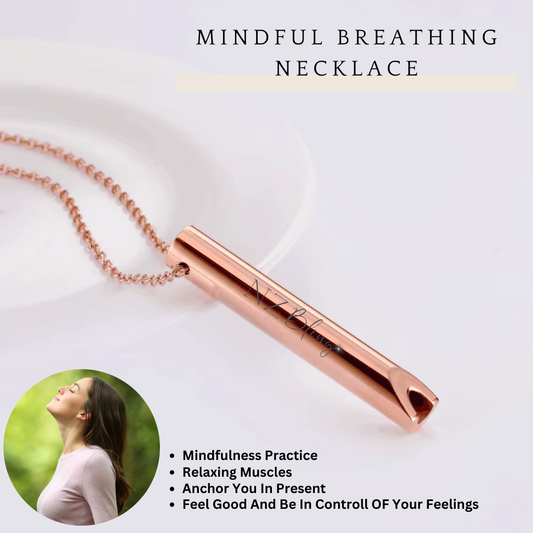 Mindful Breathing Necklace Rose Gold
