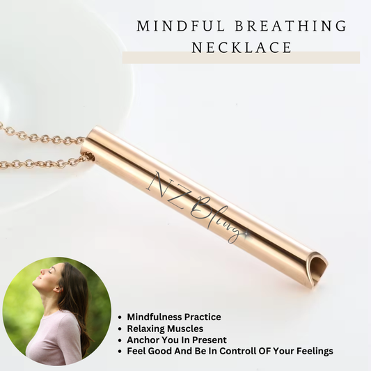 Mindful Breathing Necklace Gold