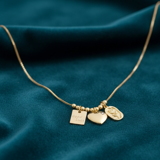 The Triple Talisman Necklace - 18K Gold Plated