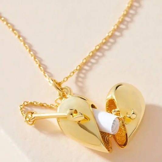Open Heart Locket Necklace