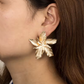 Geometric Layered Flower Stud Earring