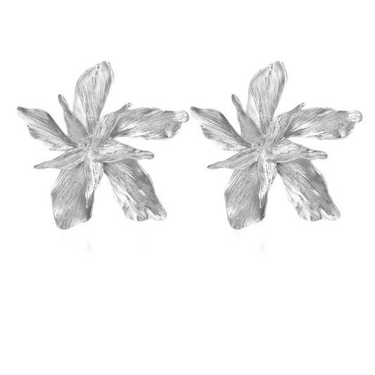 Geometric Layered Flower Stud Earring