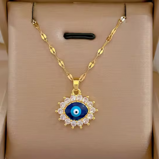 Evil Eye 18K Gold Plated Pendant Necklace