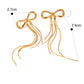 Tassel Bow Earrings - Stainless Steel 18K Gold Plated
