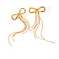 Tassel Bow Earrings - Stainless Steel 18K Gold Plated