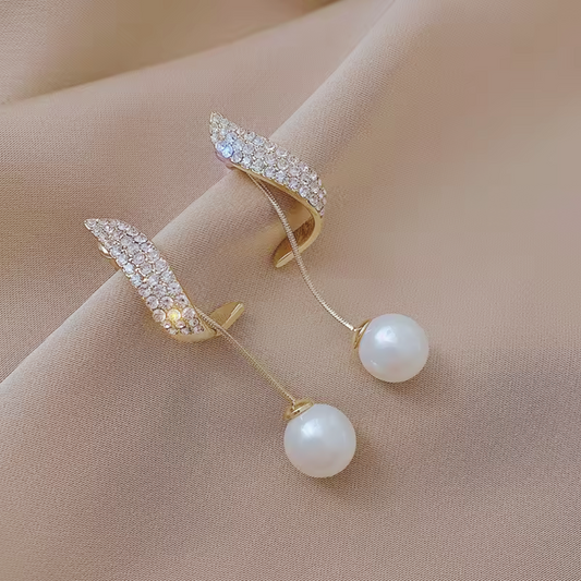 Gold Hanging Pearl Earring