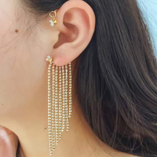 Sparkling long Tassel Ear Clip