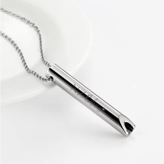 Mindful Breathing Necklace Silver