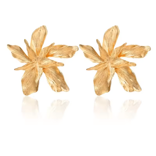 Geometric Layered Flower Stud Earring