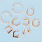 Gold Plated Geometric Hoop Earring - Pack of 5