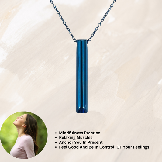 Mindful Breathing Necklace Blue 70 CM