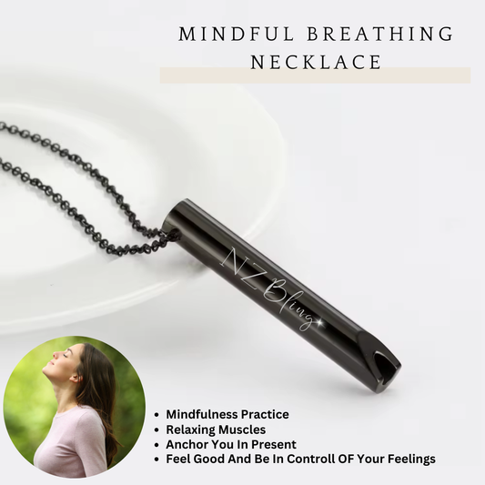 Mindful Breathing Necklace Black