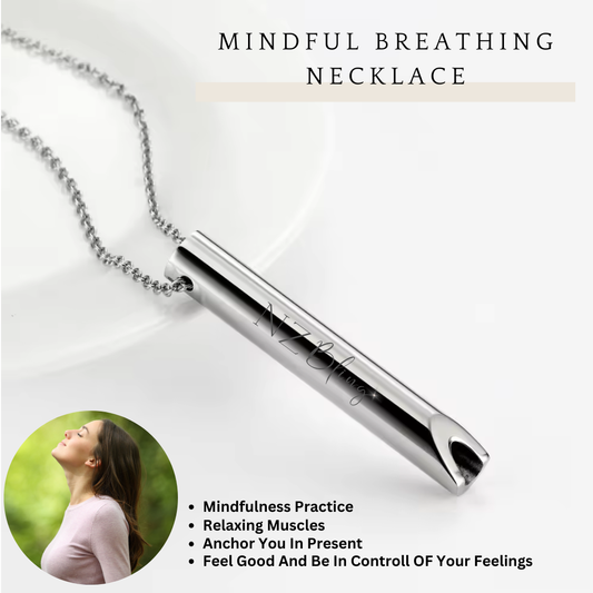 Mindful Breathing Necklace Silver