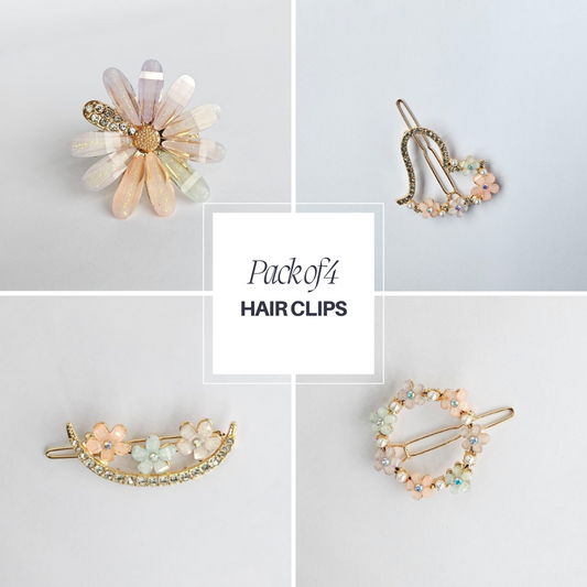 Pack of 4 Hair Clips - Elegant and Versatile Styling Accessories