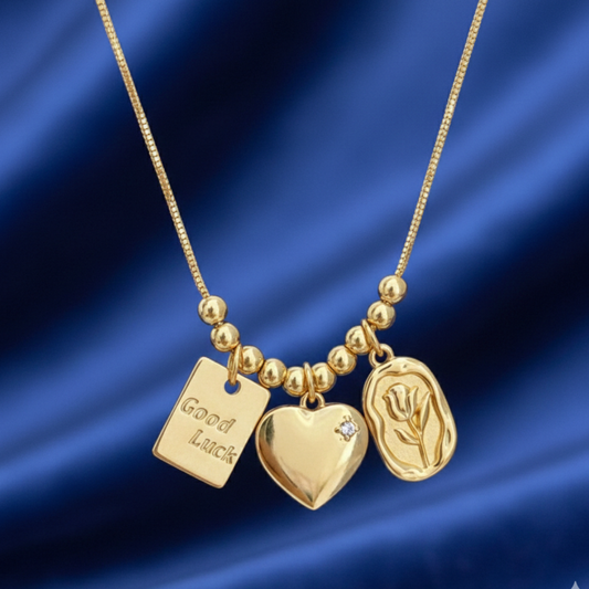 The Triple Talisman Necklace - 18K Gold Plated